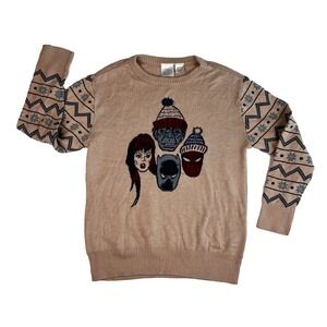 Marvel Boy's Medium Sweater Disney‎ 100 Hulk Black Panther Holiday Knit